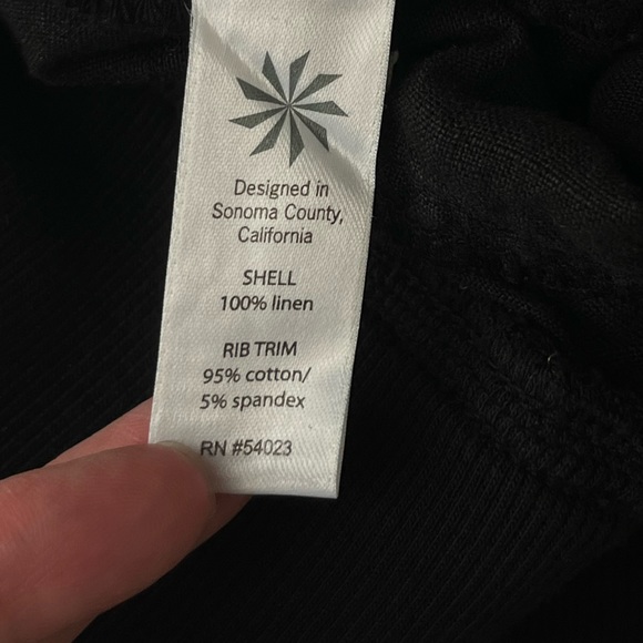 Athleta wide leg linen pants black 6 - Picture 8 of 9